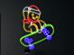 Weihnachtsmann Lebkuchenfigur auf Skateboard LED-Neonschild Wohnzimmer Weihnachtsdekoration