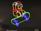 Brighten Up Your Holidays: Perfect for Christmas Decor, Parties, and Kids Rooms - Gingerbread Man Skateboarding Led Neon Sign.
