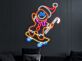 Lebkuchenmann mit Skateboard und Zuckerstange LED-Neonschild für Weihnachten und Wohnzimmer