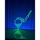 Golfschläger und Golfball LED-Neonschild
