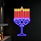 Chanukka Menora LED-Neonschild Wohnzimmer Feiertag