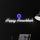 Happy Hanukkah LED-Neonschild für Wohnzimmer und Feier