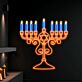Menora mit Davidstern LED-Neonschild für Wohnzimmer und religiöse Feier