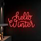 hello winter LED-Neonschild Wohnzimmer Winterdekoration