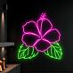 Hibiskusblüte mit Blättern LED-Neonschild Wohnzimmer Café