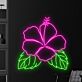 Hibiskusblüte mit Blättern LED-Neonschild Wohnzimmer Café