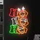 Ho Ho Ho LED-Neonschild Wohnzimmer Weihnachten