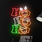 Ho Ho Ho LED-Neonschild Wohnzimmer Weihnachten