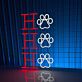 Hundepfote LED Neonschild für Haustierladen und Tierklinik