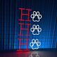 Hundepfote LED Neonschild für Haustierladen und Tierklinik