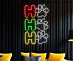 Hundepfoten und Buchstabe H LED-Neonschild Wohnzimmer Haustierbereich
