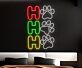 Hundepfoten und Buchstabe H LED-Neonschild Wohnzimmer Haustierbereich