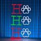 Ho Ho Ho LED-Neonschild mit Pfotenabdrücken