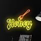 Honig mit Honiglöffel LED Neonschild für Küche und Café