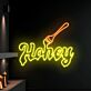 Honig mit Honiglöffel LED Neonschild für Küche und Café