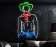 Cowboy mit Hut und Halstuch LED-Neonschild für Bar Club