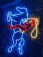 Cowboy auf steigendem Pferd als LED-Neonschild