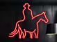 Cowboy auf Pferd LED-Neonschild für Wohnzimmer und Bar