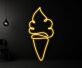 Eiswaffel mit Softeis LED-Neonschild für Café und Eisdiele