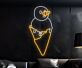 Eiswaffel mit Schneemannfigur LED-Neonschild für Café Eisdiele
