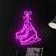 Eislaufschuhe mit Schleife LED-Neonschild Wohnzimmer Sportbar