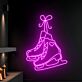 Eislaufschuhe mit Schleife LED-Neonschild Wohnzimmer Sportbar
