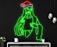 Heilige Figur mit Weihnachtsmütze LED-Neonschild Wohnzimmer Weihnachtsdekoration