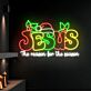 Jesus The reason for the season LED-Neonschild für Weihnachten und Kirche