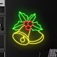 Weihnachtsglocken mit Stechpalmenblättern LED-Neonschild Wohnzimmer Weihnachtsdekoration