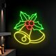 Weihnachtsglocken mit Stechpalmenblättern LED-Neonschild Wohnzimmer Weihnachtsdekoration