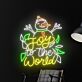 Joy to the World LED-Neonschild Weihnachten Wohnzimmer