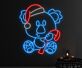 Weihnachts-Koala mit Zuckerstange LED-Neonschild Wohnzimmer Kinderzimmer