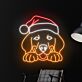 Hund mit Weihnachtsmütze LED-Neonschild Wohnzimmer Weihnachtsdekoration