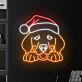 Hund mit Weihnachtsmütze LED-Neonschild Wohnzimmer Weihnachtsdekoration