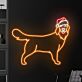 Hund mit Weihnachtsmütze LED-Neonschild Wohnzimmer Weihnachten