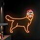 Hund mit Weihnachtsmütze LED-Neonschild Wohnzimmer Weihnachten