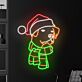 Hund mit Weihnachtsmütze und Schal LED-Neonschild Wohnzimmer Weihnachten