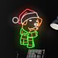 Hund mit Weihnachtsmütze und Schal LED-Neonschild Wohnzimmer Weihnachten