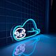 Liegendes Faultier als LED-Neonschild