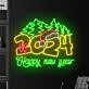 2024 Happy new year LED-Neonschild Wohnzimmer Party