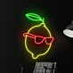 Zitrone mit Sonnenbrille LED-Neonschild für Bar Küche