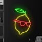 Zitrone mit Sonnenbrille LED-Neonschild für Bar Küche