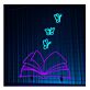 aufgeschlagenes Buch mit Schmetterlingen LED-Neonschild für Wohnzimmer Buchhandlung
