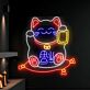 Glückskatze LED-Neonschild für Wohnzimmer und Restaurant