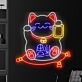 Glückskatze LED-Neonschild für Wohnzimmer und Restaurant