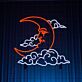 Halbmond mit Wolken LED-Neonschild Wohnzimmer Bar