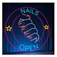 Nails Open Neon LED Schild für Nagelstudio moderne Fenster und Wandbeleuchtung