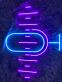 Mikrofon mit Schallwellen als LED-Neonschild