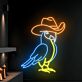 Papagei mit Cowboyhut LED-Neonschild für Bar und Wohnzimmer