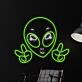 Alienkopf mit Peace-Handzeichen LED-Neonschild Gamingzimmer Bar